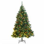 vidaXL Kunstig hengslet juletre 300 LED 210 cm