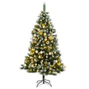 vidaXL Kunstig hengslet juletre med 300 LED og kulesett 240 cm