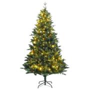 vidaXL Kunstig hengslet juletre med 150 LED 150 cm