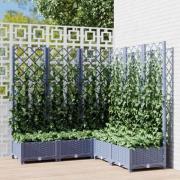 vidaXL Plantekasse med espalier mørkegrå 120x120x121,5 cm PP