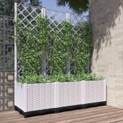 vidaXL Plantekasse med espalier hvit 120x40x136 cm PP