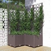 vidaXL Plantekasse med espalier brun 80x80x136 cm PP