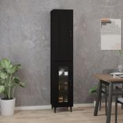 vidaXL Highboard svart 35x34x180 cm konstruert tre