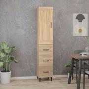 vidaXL Highboard sonoma eik 35x34x180 cm konstruert tre