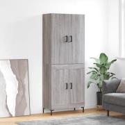 vidaXL Highboard grå sonoma 69,5x34x180 cm konstruert tre