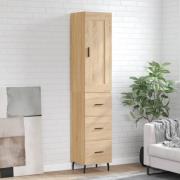 vidaXL Highboard sonoma eik 34,5x34x180 cm konstruert tre