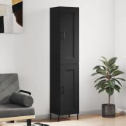 vidaXL Highboard svart 34,5x34x180 cm konstruert tre