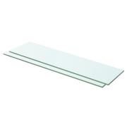 vidaXL Hyllepaneler 2 stk klart glass 60x12 cm