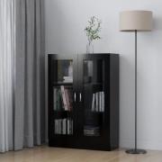 vidaXL Vitrine svart 82,5x30,5x115 cm konstruert tre