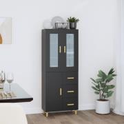 vidaXL Highboard svart 69,5x34x180 cm konstruert tre