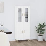 vidaXL Highboard hvit 69,5x34x180 cm konstruert tre