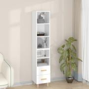 vidaXL Highboard hvit 34,5x34x180 cm konstruert tre