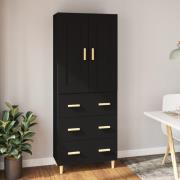 vidaXL Highboard svart konstruert tre