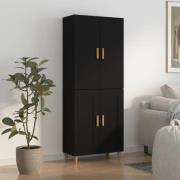 vidaXL Highboard svart 70x34x180 cm konstruert tre