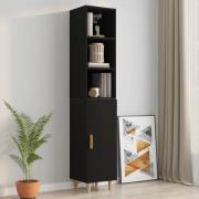 vidaXL Highboard svart 34,5x34x180 cm konstruert tre