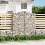 vidaXL Gabionkurver buede 3 stk 200x50x220/240 cm galvanisert jern