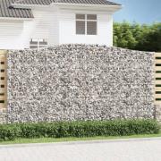 vidaXL Gabionkurver buede 9 stk 400x50x220/240 cm galvanisert jern