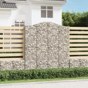 vidaXL Gabionkurver buede 2 stk 200x30x220/240 cm galvanisert jern