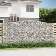 vidaXL Gabionkurver buede 15 stk 400x30x180/200 cm galvanisert jern