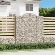 vidaXL Gabionkurver buede 2 stk 200x50x220/240 cm galvanisert jern