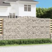 vidaXL Gabionkurver buede 4 stk 400x50x200/220 cm galvanisert jern