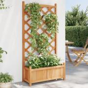 vidaXL Plantekasse med espalier brun heltre gran