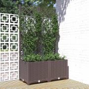 vidaXL Plantekasse med espalier brun 80x40x136 cm PP