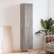 vidaXL Highboard grå sonoma 34,5x34x180 cm konstruert tre