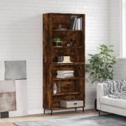 vidaXL Highboard røkt eik 69,5x32,5x180 cm konstruert tre