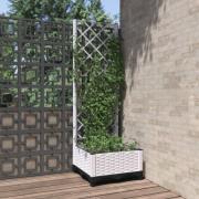 vidaXL Plantekasse med espalier hvit 40x40x121,5 cm PP