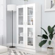 vidaXL Vitrine høyglans hvit 82,5x30,5x150 cm konstruert tre