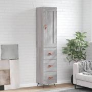 vidaXL Highboard grå sonoma 34,5x34x180 cm konstruert tre