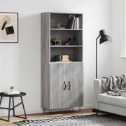 vidaXL Highboard grå sonoma 69,5x34x180 cm konstruert tre