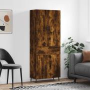 vidaXL Highboard røkt eik 69,5x34x180 cm konstruert tre