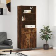 vidaXL Highboard røkt eik 69,5x34x180 cm konstruert tre