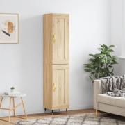 vidaXL Highboard sonoma eik 34,5x34x180 cm konstruert tre