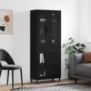 vidaXL Highboard svart 69,5x34x180 cm konstruert tre