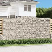 vidaXL Gabionkurver buede 15 stk 400x30x200/220 cm galvanisert jern