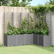 vidaXL Plantekasse med espalier lysegrå 160x120x140 cm PP