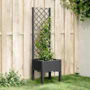 vidaXL Plantekasse med espalier svart 40x40x142 cm PP