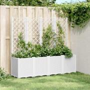 vidaXL Plantekasse med espalier hvit 160x40x140 cm PP