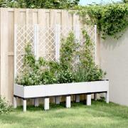 vidaXL Plantekasse med espalier hvit 160x40x142 cm PP