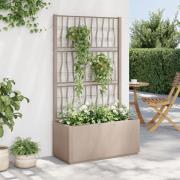 vidaXL Plantekasse med espalier brun 80x36x140 cm PP