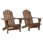 vidaXL Adirondack hagestoler med tebord heltre gran brun