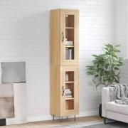 vidaXL Highboard sonoma eik 34,5x34x180 cm konstruert tre