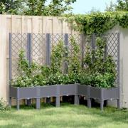 vidaXL Plantekasse med espalier lysegrå 160x120x142 cm PP