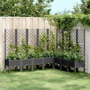 vidaXL Plantekasse med espalier svart 200x160x142 cm PP