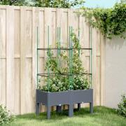 vidaXL Plantekasse med espalier grå 80x40x142,5 cm PP