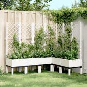 vidaXL Plantekasse med espalier hvit 160x120x142 cm PP