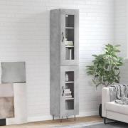 vidaXL Highboard betonggrå 34,5x34x180 cm konstruert tre